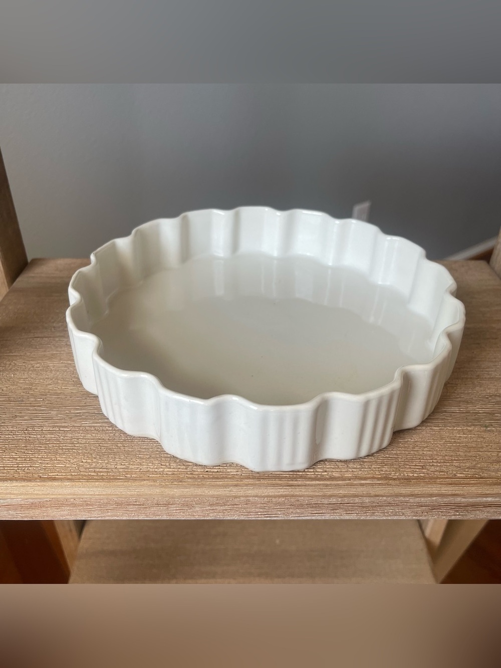 Vintage Calif USA 514 Pottery 9” Quiche Pie Dish |White Glazed Ceramic Ovenware